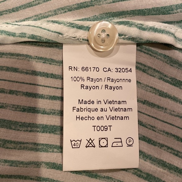 Anthropologie 11.1 TYLHO Percy Green and White striped Tunic - Picture 8 of 8